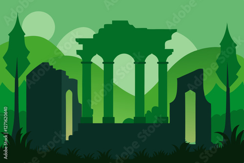 vector illustration of green city