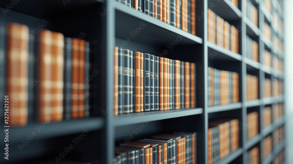 Elegant Library Shelves Filled with Classic Books in Rich Brown and Gold Leather Bindings Offering a Vintage Aesthetic Elegant Library Shelves Filled with Classic Books in Rich Brown and Gold Leather Bindings Offering a Vintage Aesthetic