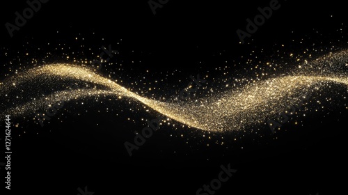 Abstract gold glitter wave design, suitable for background, posters, or graphic design