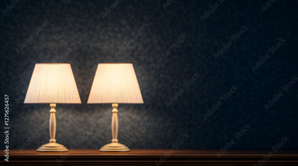 A Pair of Elegant Table Lamps on an Ornate Wooden Side Table
A Pair of Elegant Table Lamps on an Ornate Wooden Side Table