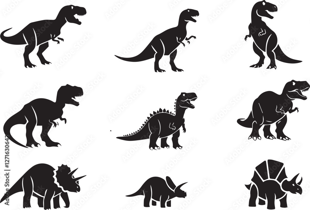 Fototapeta premium Dinosaur Silhouettes