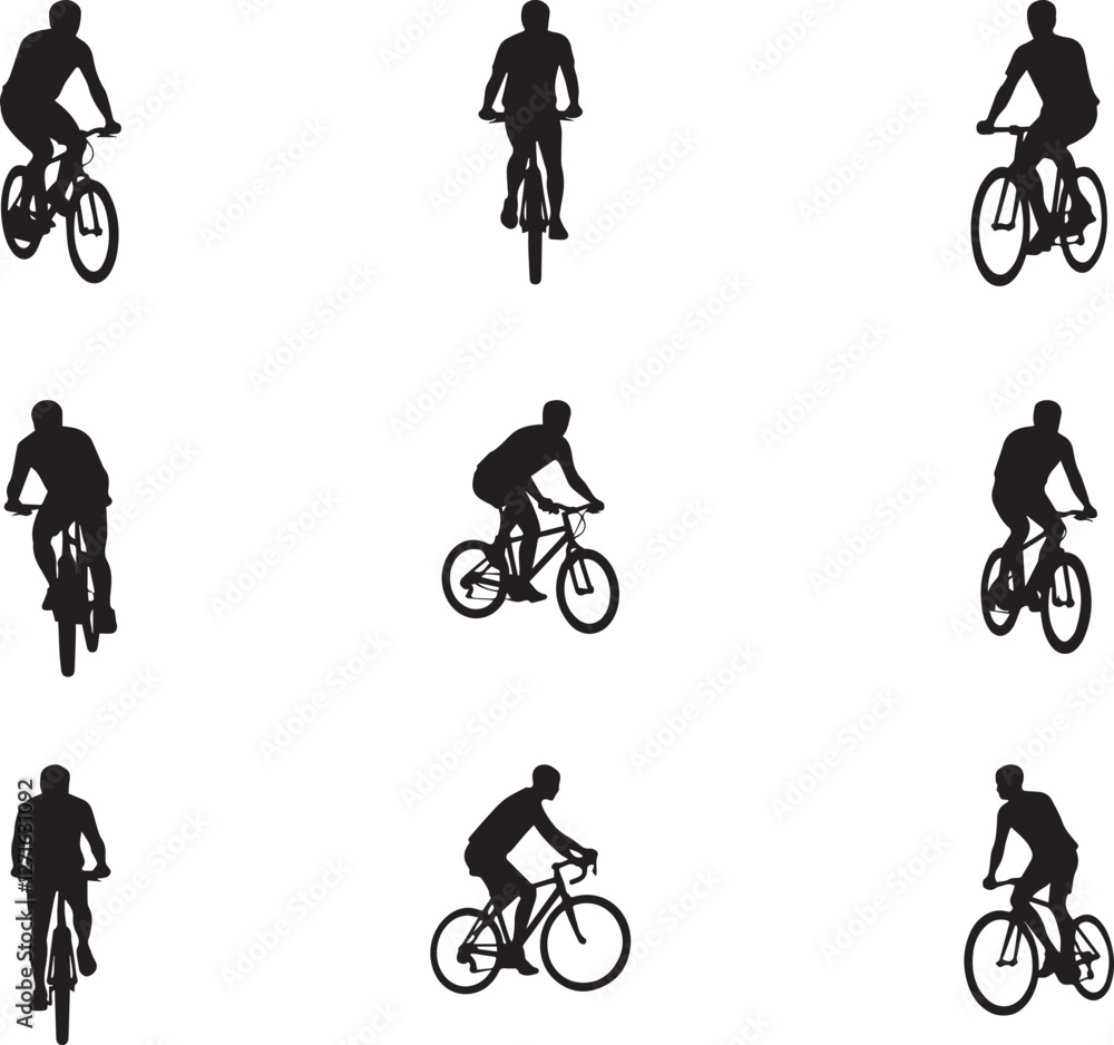 Fototapeta premium Cycling Silhouettes