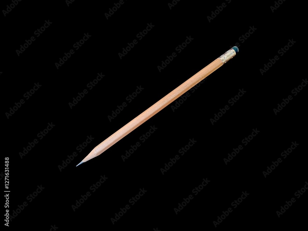 Pencil isolated on black background. Educational and creative thinking concept Pencil isolated on black background. Educational and creative thinking concept