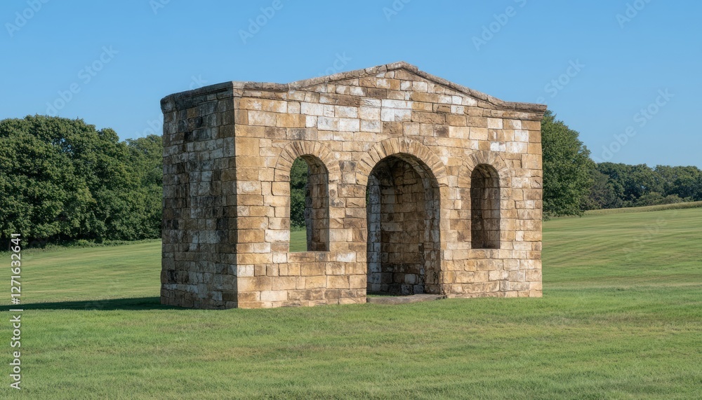 Stone Archway Structure In A Green Field Stone Archway Structure In A Green Field