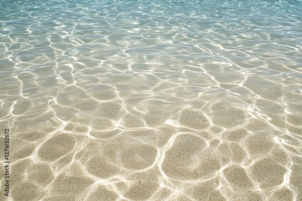 Clear Water Surface with Gentle Ripples and Sunlight Reflection