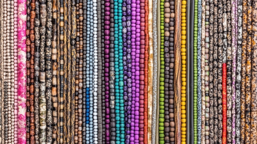 Obraz premium Vibrant Collection of Colorful Beads: A Diverse Array of Textures and Styles