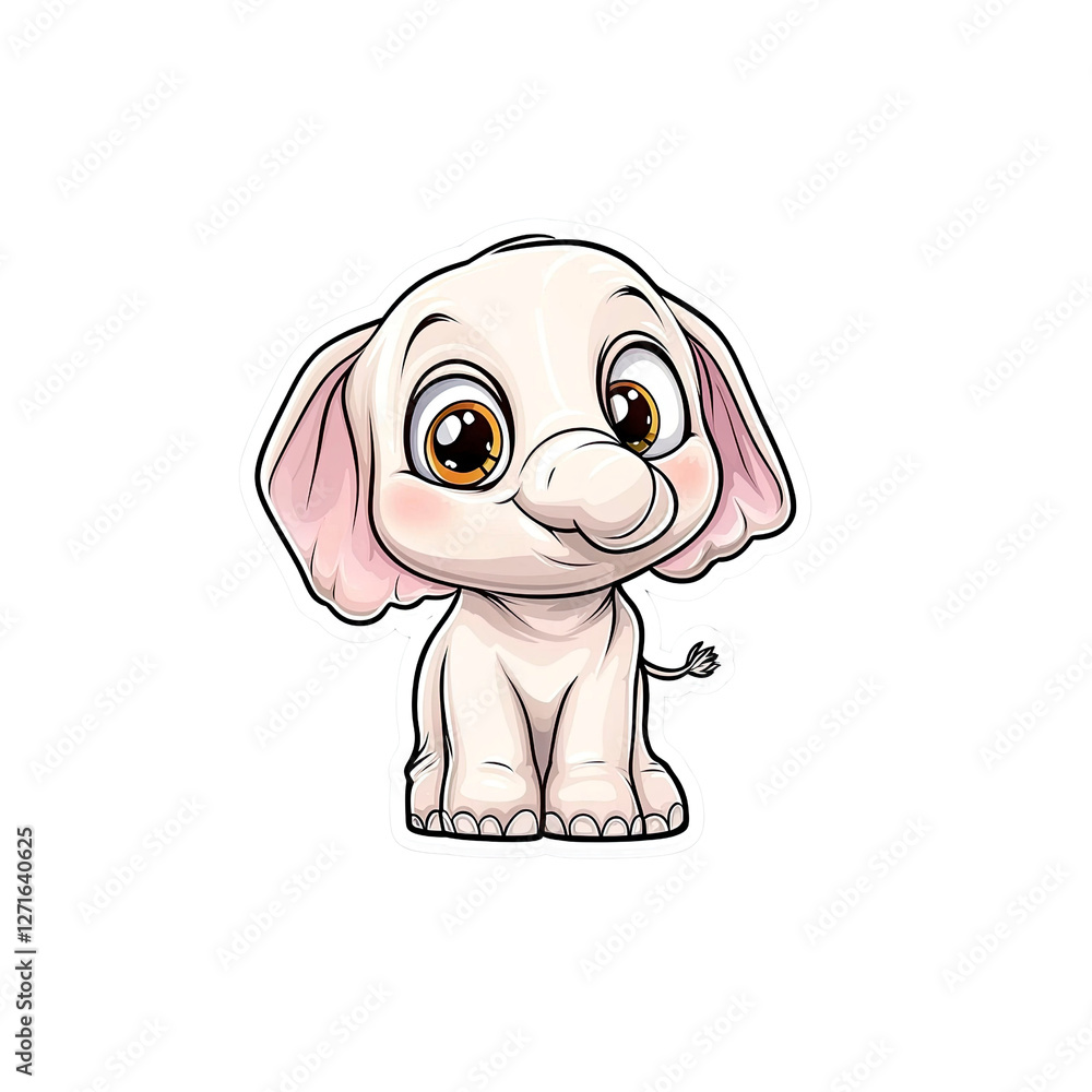Adorable Baby Elephant Cartoon Illustration Adorable Baby Elephant Cartoon Illustration