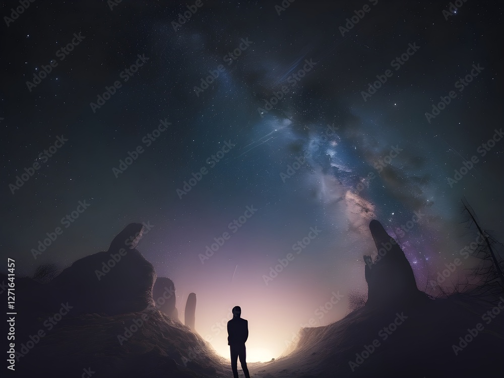 silhouette of a man standing on the top of the mountain silhouette of a man standing on the top of the mountain