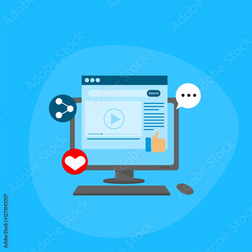 Advertising post illustration. direct traffic to advertisers. - vector illustration with icons. EPS 2