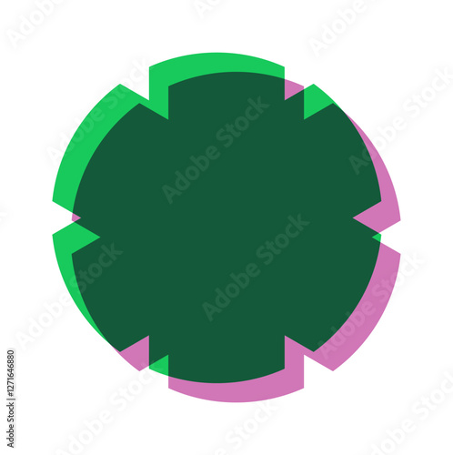 Brutalist flower geometric risograph element