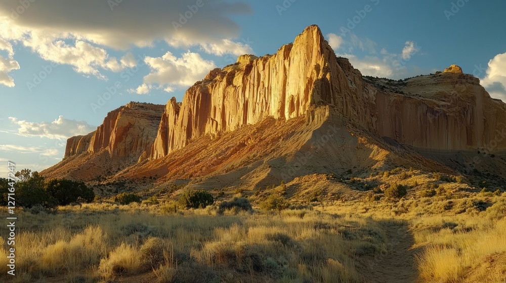Majestic Sandstone Cliffs at Sunset in the American Southwest Majestic Sandstone Cliffs at Sunset in the American Southwest