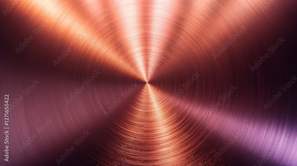 Abstract close-up of a polished metallic surface reflecting light in a circular pattern Abstract close-up of a polished metallic surface reflecting light in a circular pattern
