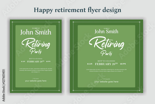 Retirement Flyer Design Template. Retirement Party Invitation Layout, square banner, and a4 poster, Retirement flyer template. Happy retirement party flyer design.