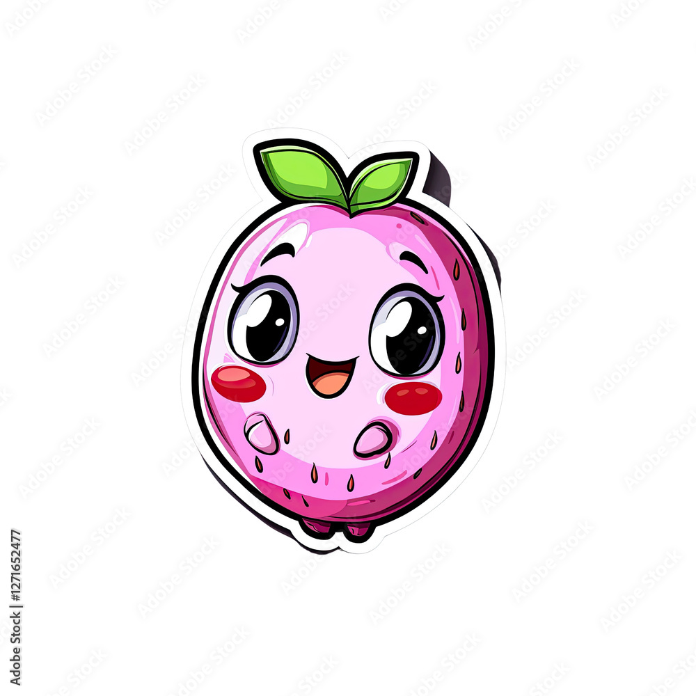 Obraz premium Adorable Cartoon Strawberry Character Illustration