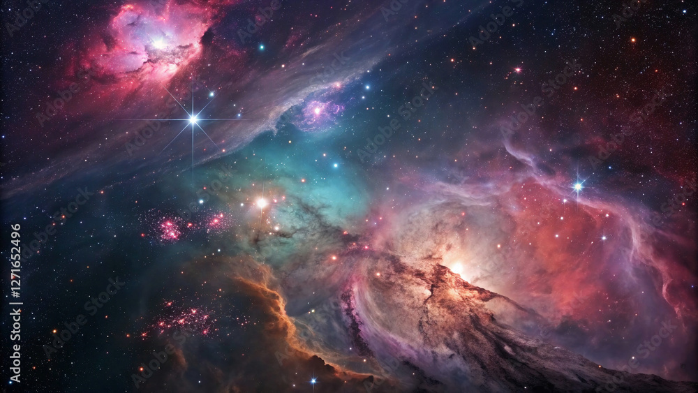 Fototapeta premium Colorful space galaxy cloud of Universe science astronomy