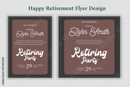 Retirement Flyer Design Template. Retirement Party Invitation Layout, square banner, and a4 poster, Retirement flyer template. Happy retirement party flyer design.