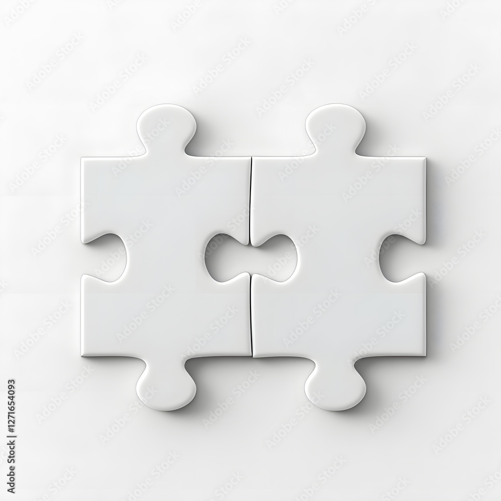 Seamless Connection Interlocking Puzzle Pieces in Minimalist White Elegance Seamless Connection Interlocking Puzzle Pieces in Minimalist White Elegance