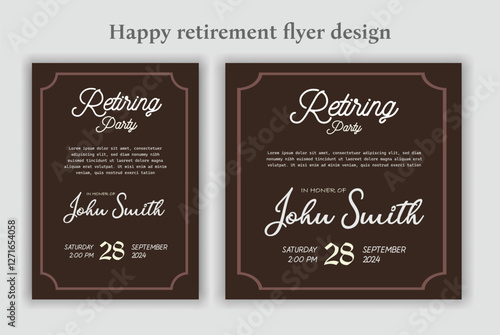Retirement Flyer Design Template. Retirement Party Invitation Layout, square banner, and a4 poster, Retirement flyer template. Happy retirement party flyer design.