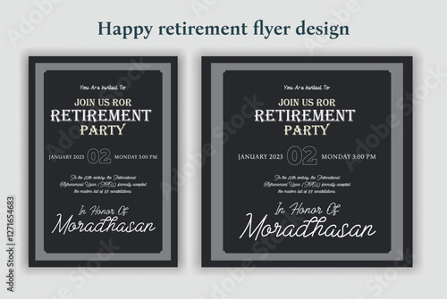 Retirement Flyer Design Template. Retirement Party Invitation Layout, square banner, and a4 poster, Retirement flyer template. Happy retirement party flyer design.