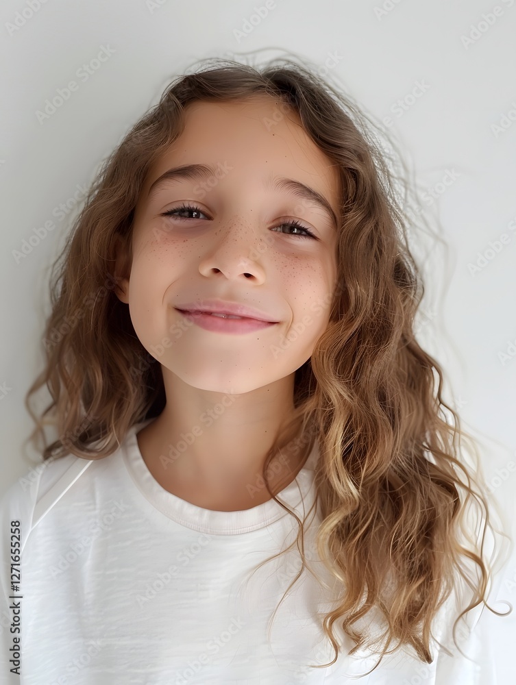 Smiling Girl Holding Toothbrush on White Background Smiling Girl Holding Toothbrush on White Background