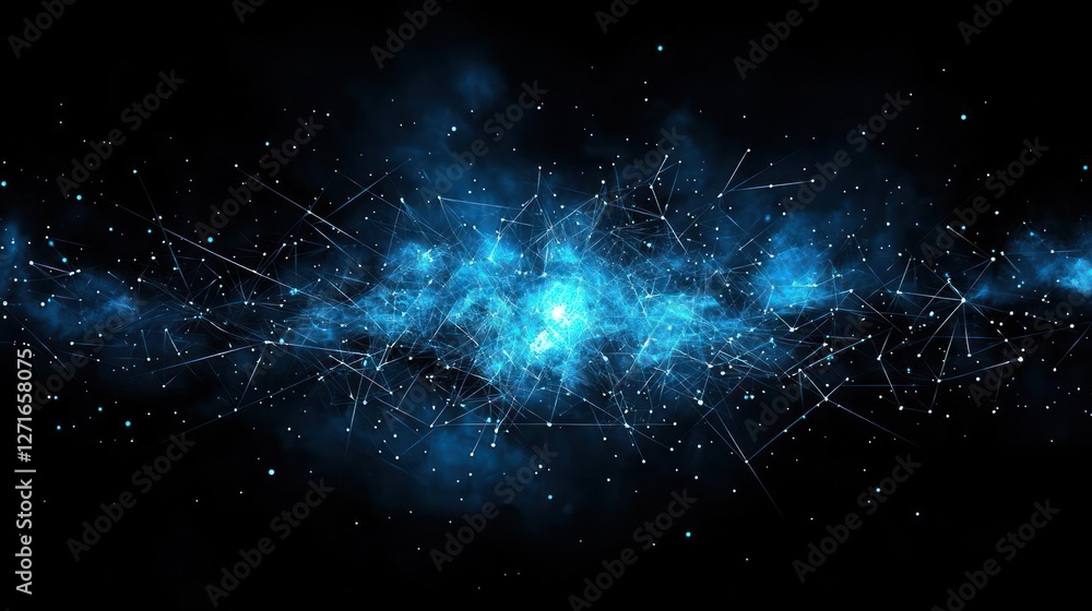 Blue Nebula Galaxy in Dark Space Blue Nebula Galaxy in Dark Space