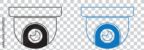 CCTV Camera Icon Black and White Vector Graphic