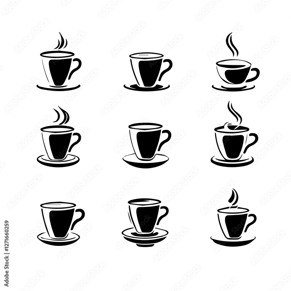 coffee cup set simple vector logo coffee cup set simple vector logo