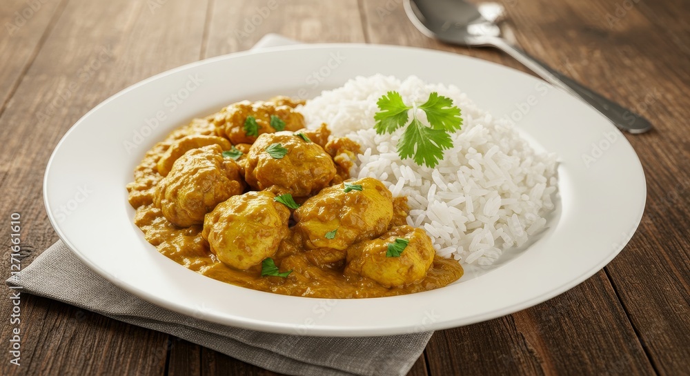 Chicken Curry with Rice - Delicious chicken curry served with a side of fluffy white rice. A flavorful and satisfying meal Chicken Curry with Rice - Delicious chicken curry served with a side of fluffy white rice. A flavorful and satisfying meal