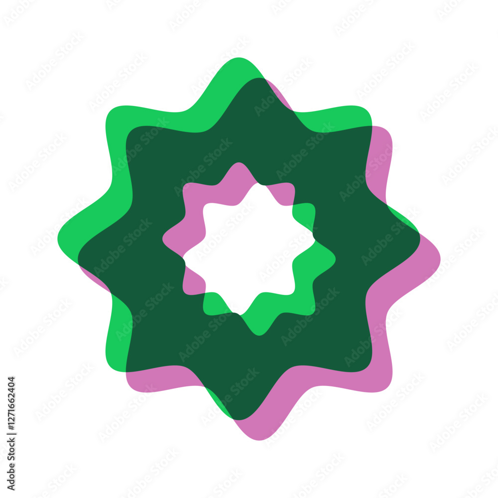 Wavy ring glitch risograph geometry Wavy ring glitch risograph geometry