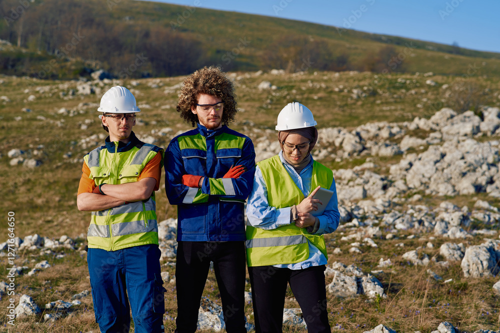 Engineering Team Celebrating Successful Projects in Front of Wind Turbines, Symbolizing Unity and Achievement. Engineering Team Celebrating Successful Projects in Front of Wind Turbines, Symbolizing Unity and Achievement.