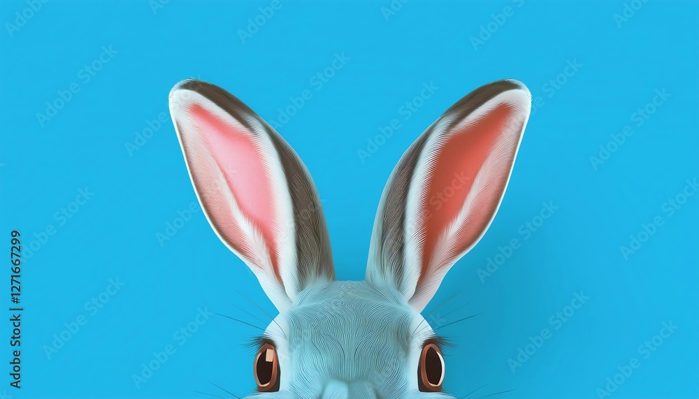 Fototapeta premium easter bunny and eggs - easter card, easter background or easter wallpaper
