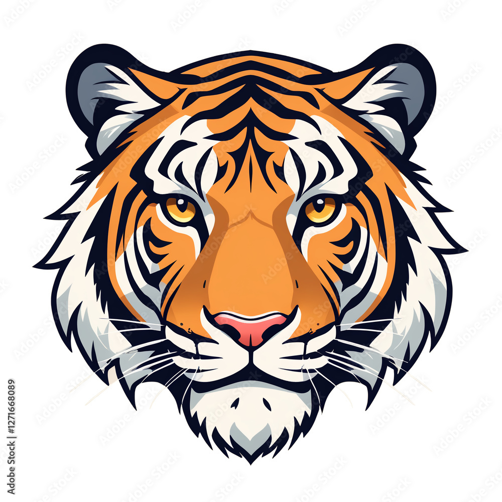 simple minimalist cartoon tiger face isolated transparent background simple minimalist cartoon tiger face isolated transparent background