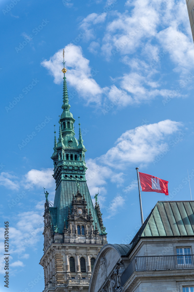 Obraz premium Rathaus Hamburg