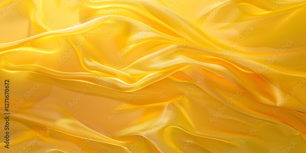 Obraz premium Golden Silk Fabric with Flowing Waves and Luxurious Shine in Elegant Lighting