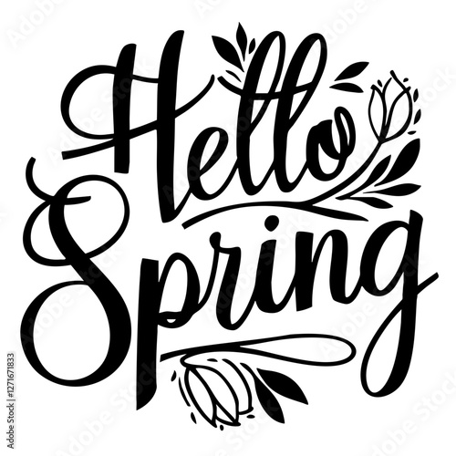 Hello spring quote svg