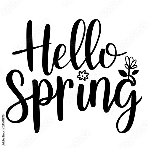 Hello spring quote svg