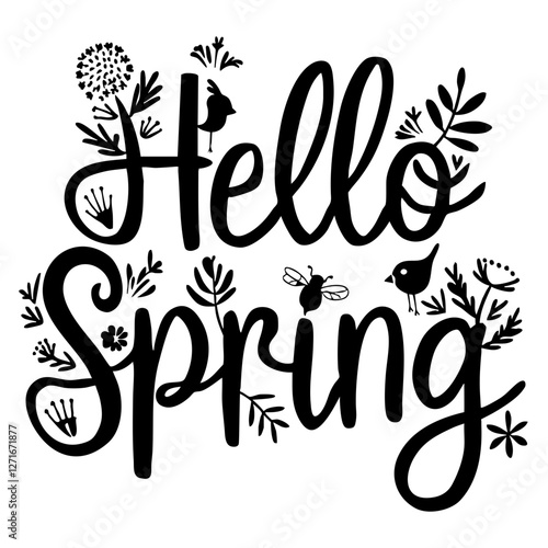 Hello spring quote svg