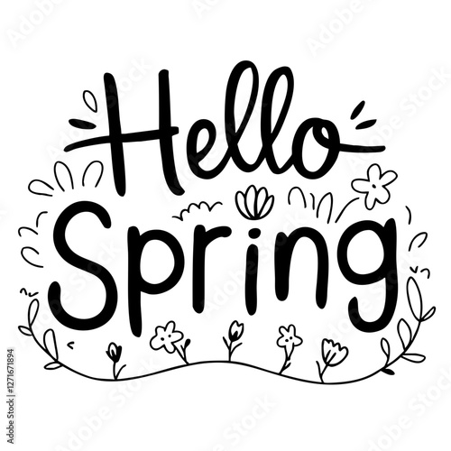 Hello spring quote svg