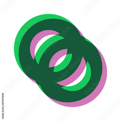 Rings riso print tripling effect