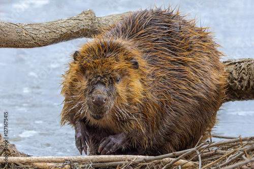 A Beaver Look Directly Into The Camera
