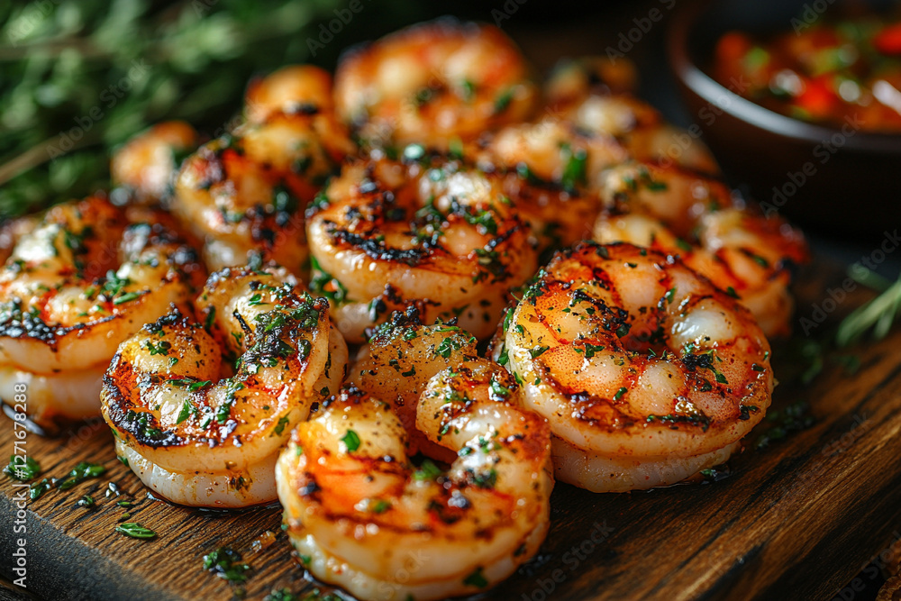 Fried shrimp with sauce in a plate. Fried shrimp with sauce in a plate.