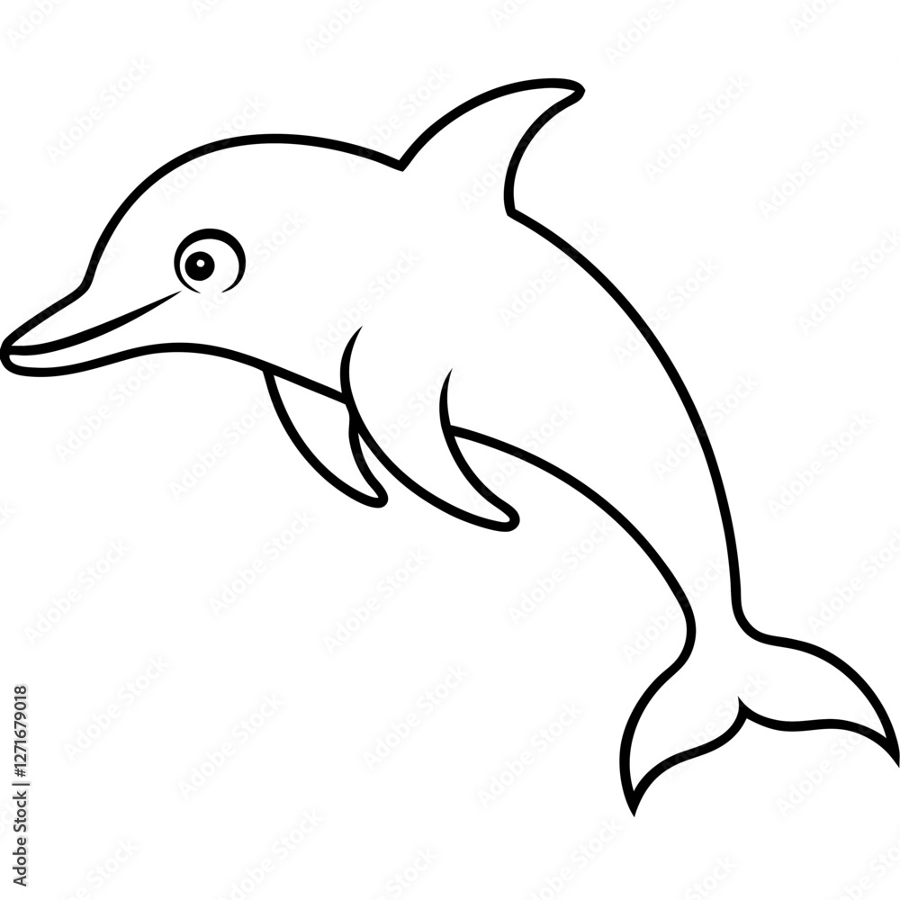 Fototapeta premium dolphin isolated on white background