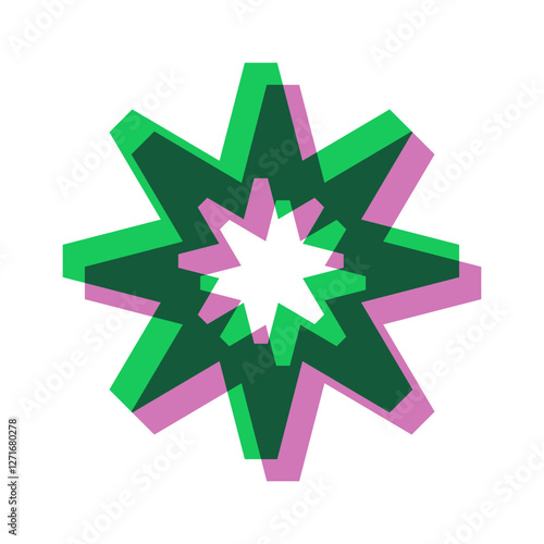 Cogwheel gear risograph retro print
