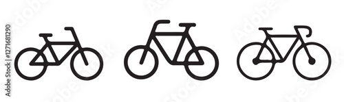 Bicycle vector icon set. Bike icon vector logo template. Flat bicycle icon as symbol for web page design sity transport or sport travel. Vector eps 10 photo