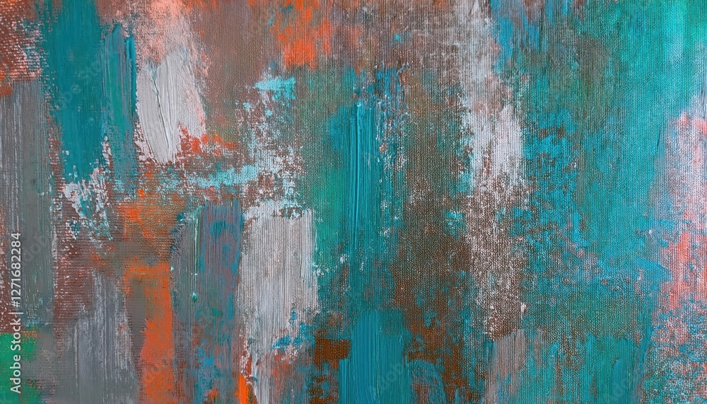 abstract textured painting with turquoise, copper, and rust tones, ideal for modern wall art, digital background, or creative design abstract textured painting with turquoise, copper, and rust tones, ideal for modern wall art, digital background, or creative design