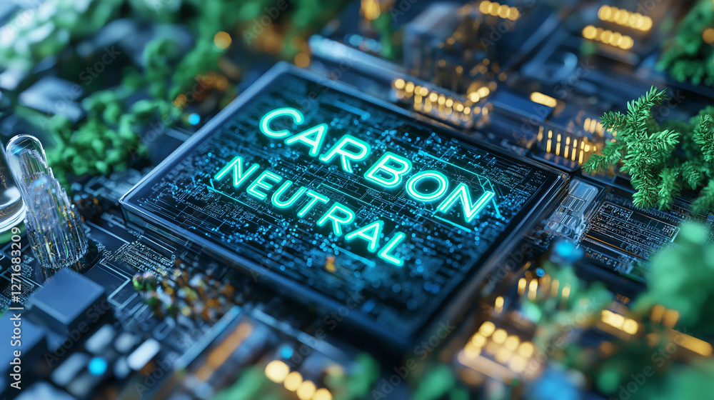 Obraz premium Carbon neutral offset impact. Carbon neutral certification global offset initiative image.