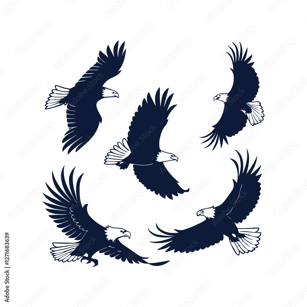 Obraz premium Eagle Silhouette Vector Pack