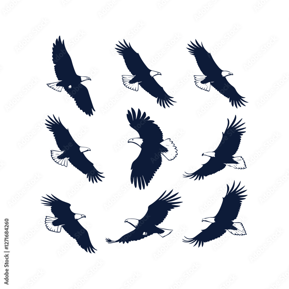 Obraz premium Eagle Silhouette Vector Pack
