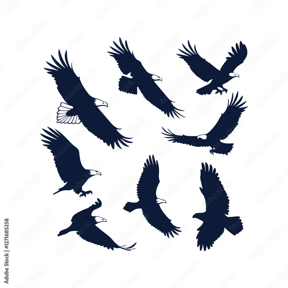 Obraz premium Eagle Silhouette Vector Collection