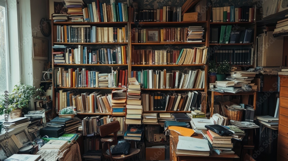 A Captivating Home Library Filled with Knowledge and Stories A Captivating Home Library Filled with Knowledge and Stories